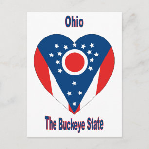 Ohio Flag Heart Postcard