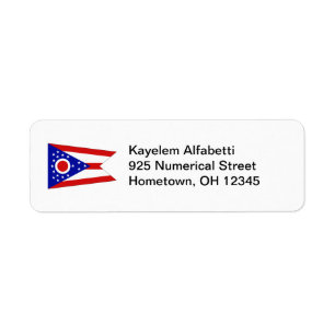 Ohio Flag Return Address Label