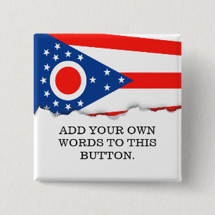 Ohio Flag State Flag 15 Cm Square Badge