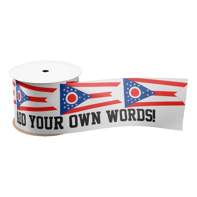 Ohio Flag State Flag Satin Ribbon (Spool)