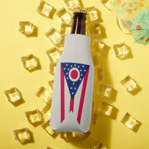 Ohio Flag: The Buckeye State Banner Bottle Cooler