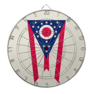 Ohio Flag: The Buckeye State Banner Dartboard