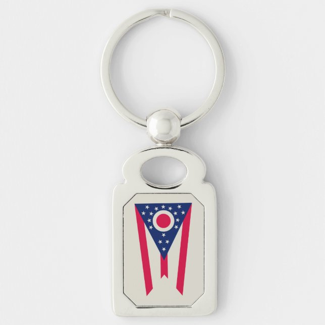 Ohio Flag: The Buckeye State Banner Key Ring (Front)