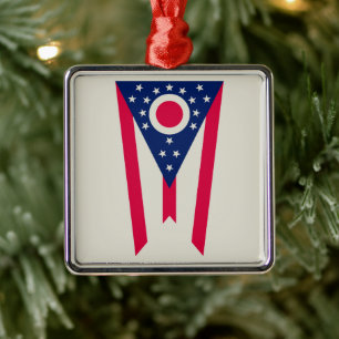 Ohio Flag: The Buckeye State Banner Metal Tree Decoration