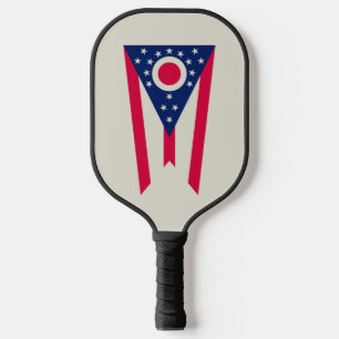 Ohio Flag: The Buckeye State Banner Pickleball Paddle