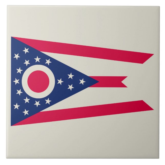 Ohio Flag: The Buckeye State Banner Tile (Front)