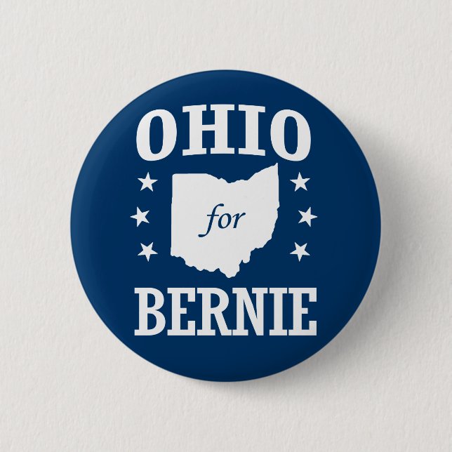 OHIO FOR BERNIE SANDERS 6 CM ROUND BADGE (Front)