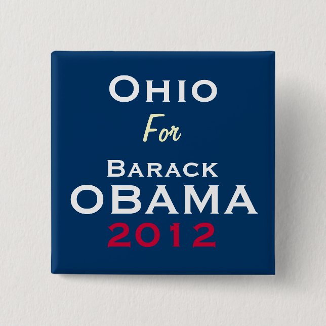 OHIO For OBAMA 2012 Campaign Button (Front)