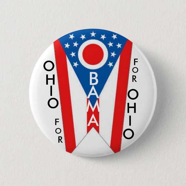 OHIO FOR OBAMA Button (Front)