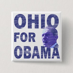 Ohio for Obama Square Pinback Button