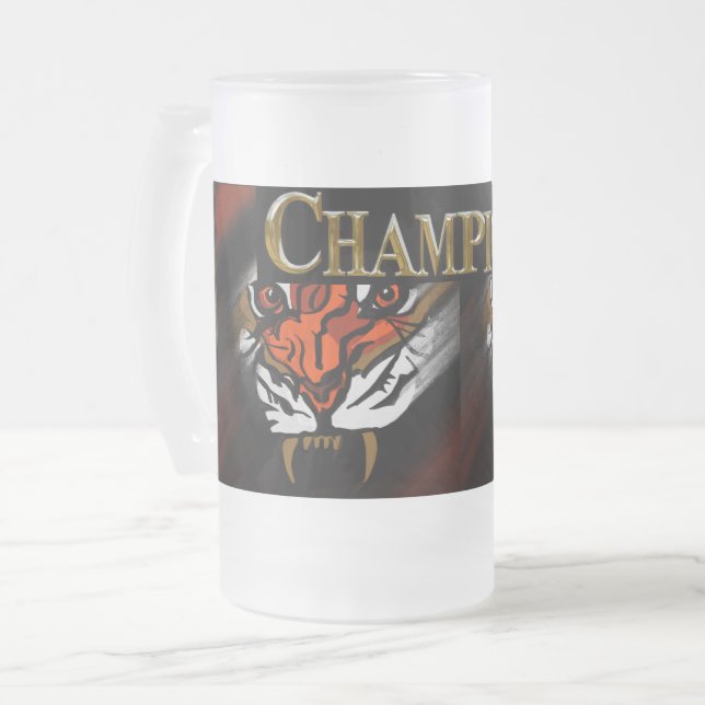OHIO   FROSTED GLASS BEER MUG (Front Left)