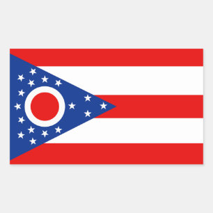 Ohio Full Flag Rectangular Sticker
