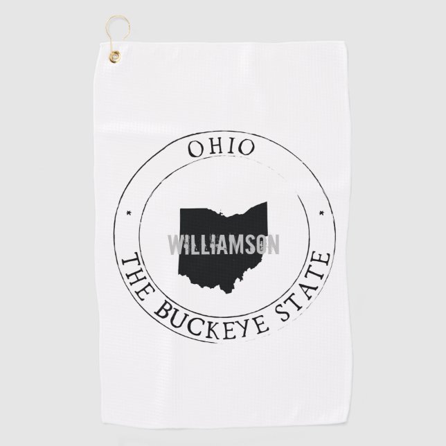 Ohio Golf Towel State Personalised (Front)