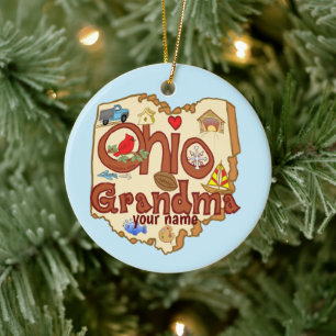 Ohio Grandma Ceramic Tree Decoration