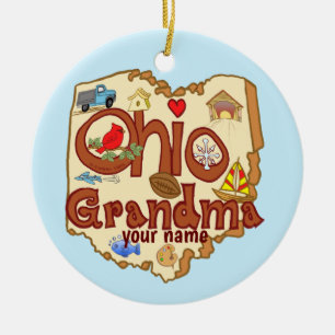 Ohio Grandma  Ceramic Tree Decoration