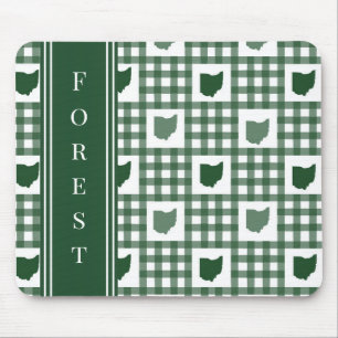 Ohio Green Gingham Mouse Mat