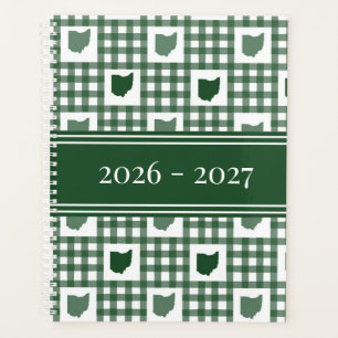 Ohio Green Gingham Planner