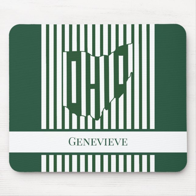 Ohio Green Stripe Mouse Mat (Front)