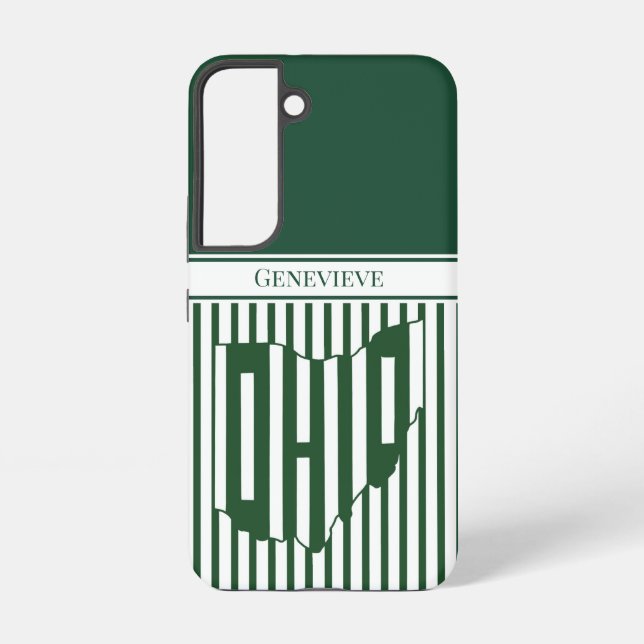 Ohio Green Stripe Samsung Galaxy S22 Case (Back)