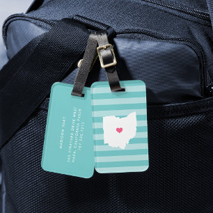 Ohio Heart   Home State Luggage Tag