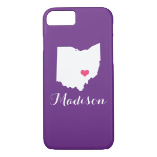 Ohio Heart Purple Custom Monogram iPhone 8/7 Case