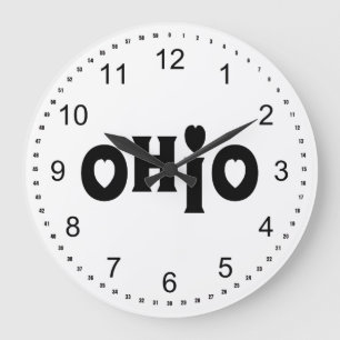 Ohio Hearts Large Clock