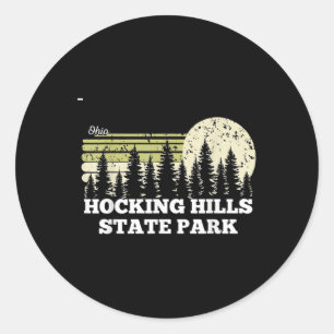 Ohio Hiking Hocking Hills State Park Trees Nature  Classic Round Sticker