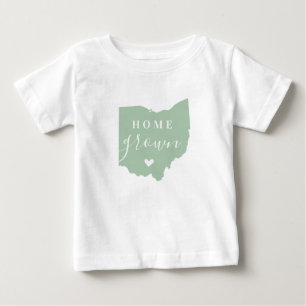 Ohio Home Grown   Editable Colours State Map Baby T-Shirt