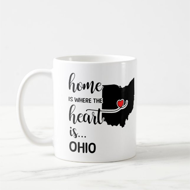 Ohio home is where the heart is coffee mug (Left)