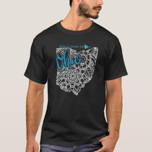 Ohio Home State Oh Mandala Map Usa America Us Patr T-Shirt
