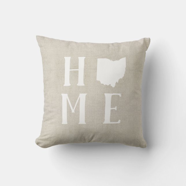 Ohio Home State Throw Pillow (Front)