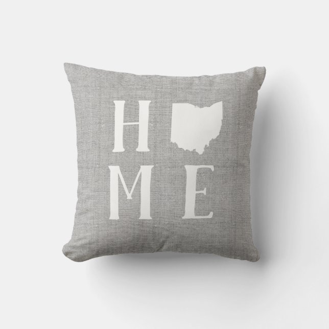 Ohio Home State Throw Pillow (Front)