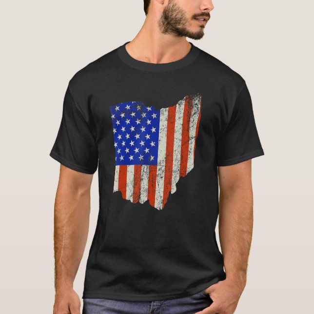 Ohio Home Usa Flag T-Shirt (Front)