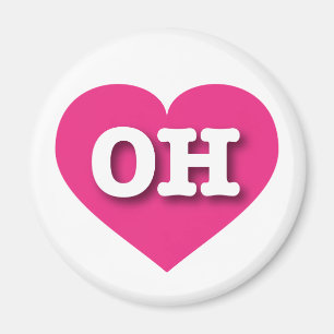 Ohio Hot Pink Heart - I love OH Magnet