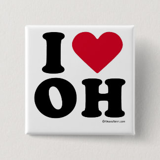 OHIO - "I LOVE OH" "I LOVE OHIO" 15 CM SQUARE BADGE