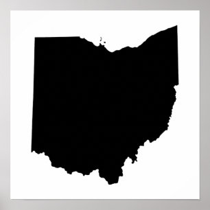 Ohio in Black and White Poster