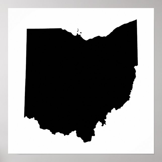 Ohio in Black and White Poster (Front)