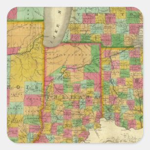 Ohio, Indiana, and Illinois Square Sticker