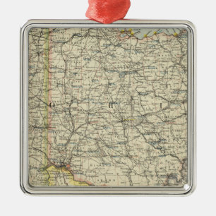 Ohio, Indiana, Kentucky, West Virginia Metal Tree Decoration