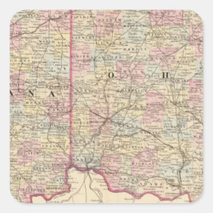 Ohio, Indiana Square Sticker