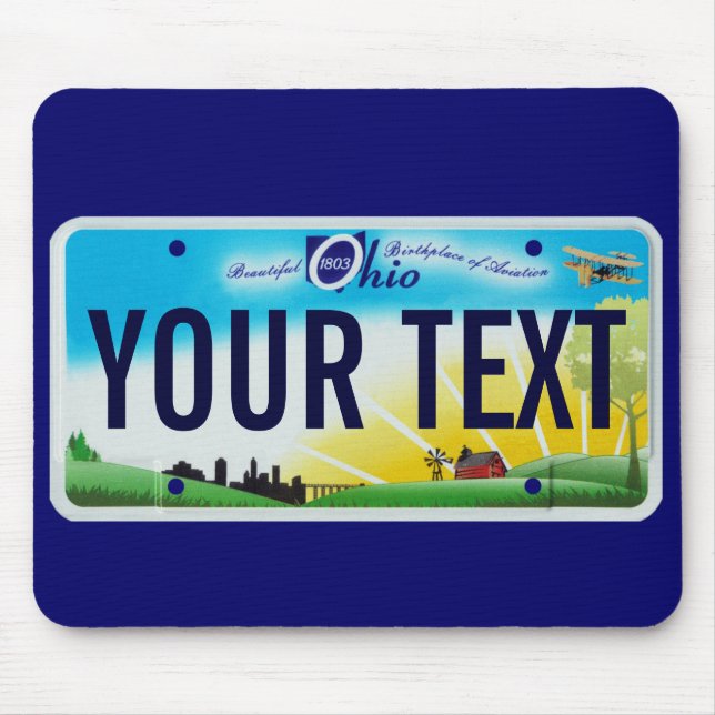Ohio license plate mouse pad (Front)
