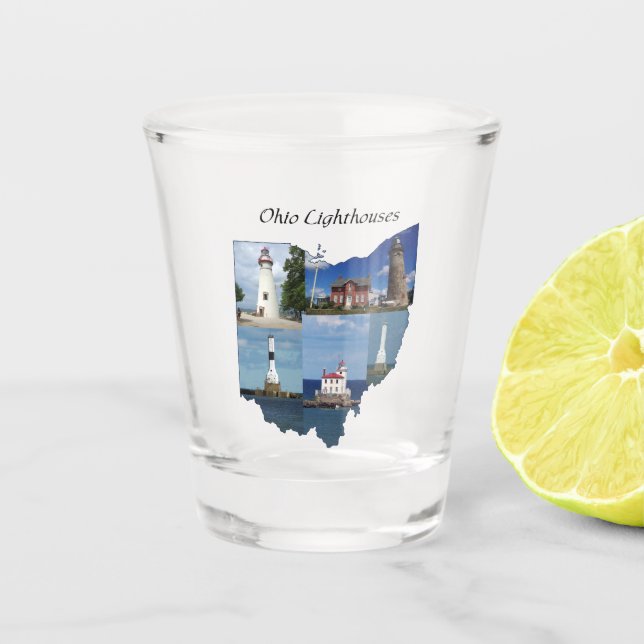 Ohio Lighthouses shot glass (Front)