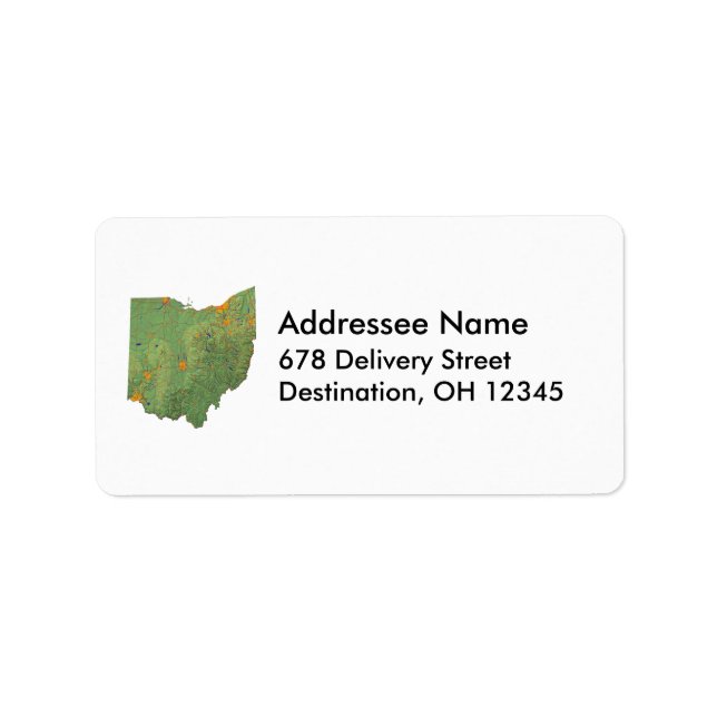 Ohio Map Address Label (Front)