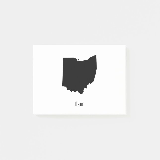 Ohio Map - Black and White Modern Ohio Map Post-it Notes (Front)