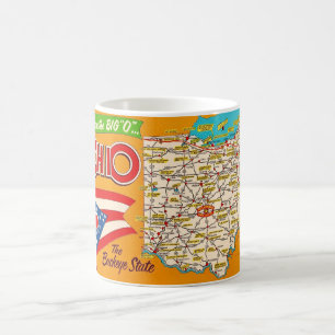 Ohio Map Orange Postcard Mug