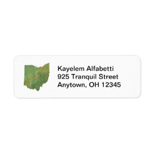 Ohio Map Return Address Label