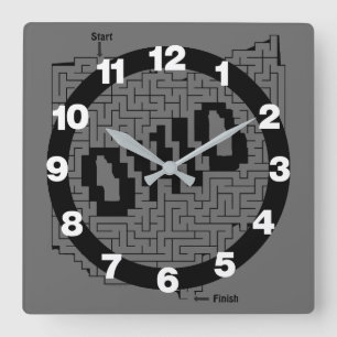 Ohio Maze Puzzle Square Wall Clock