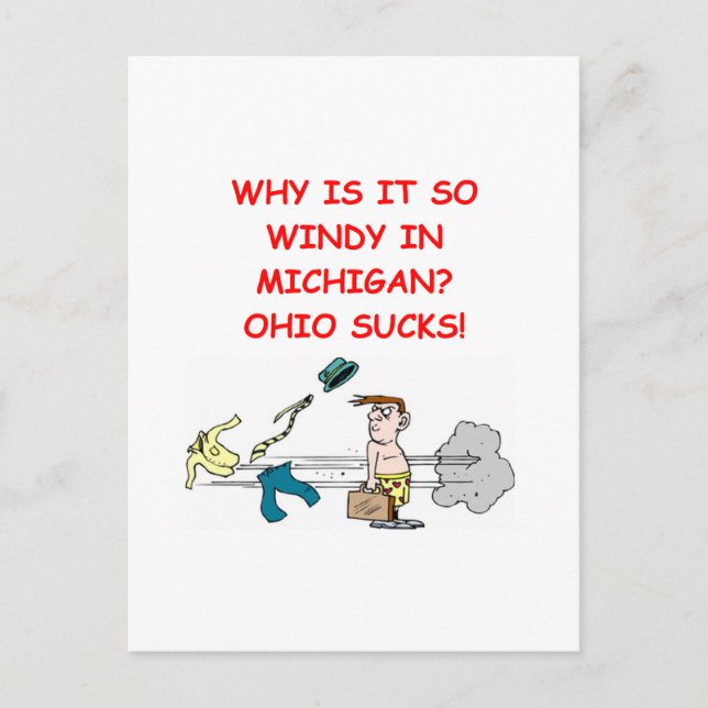 ohio michigan joke postcard (Front)