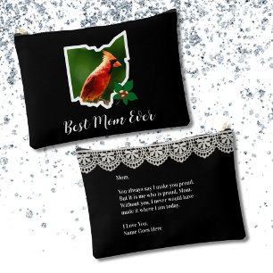 Ohio Mum Cardinal and Buckeyes Mother's Day Accessory Pouch