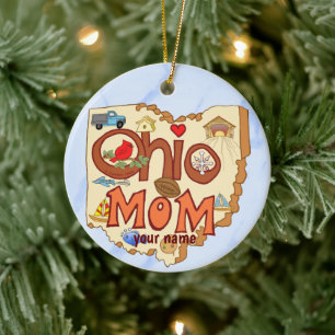 Ohio Mum Ceramic Tree Decoration
